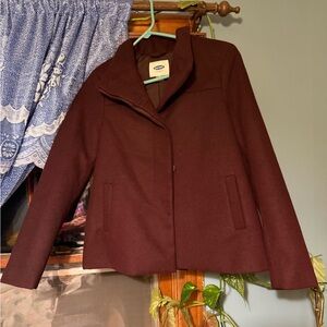 Old Navy Women's Burgundy Pea Coat